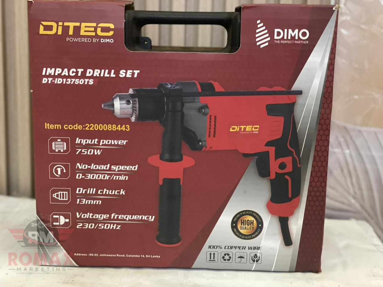 DITEC 750W Impact Drill with Tool Set