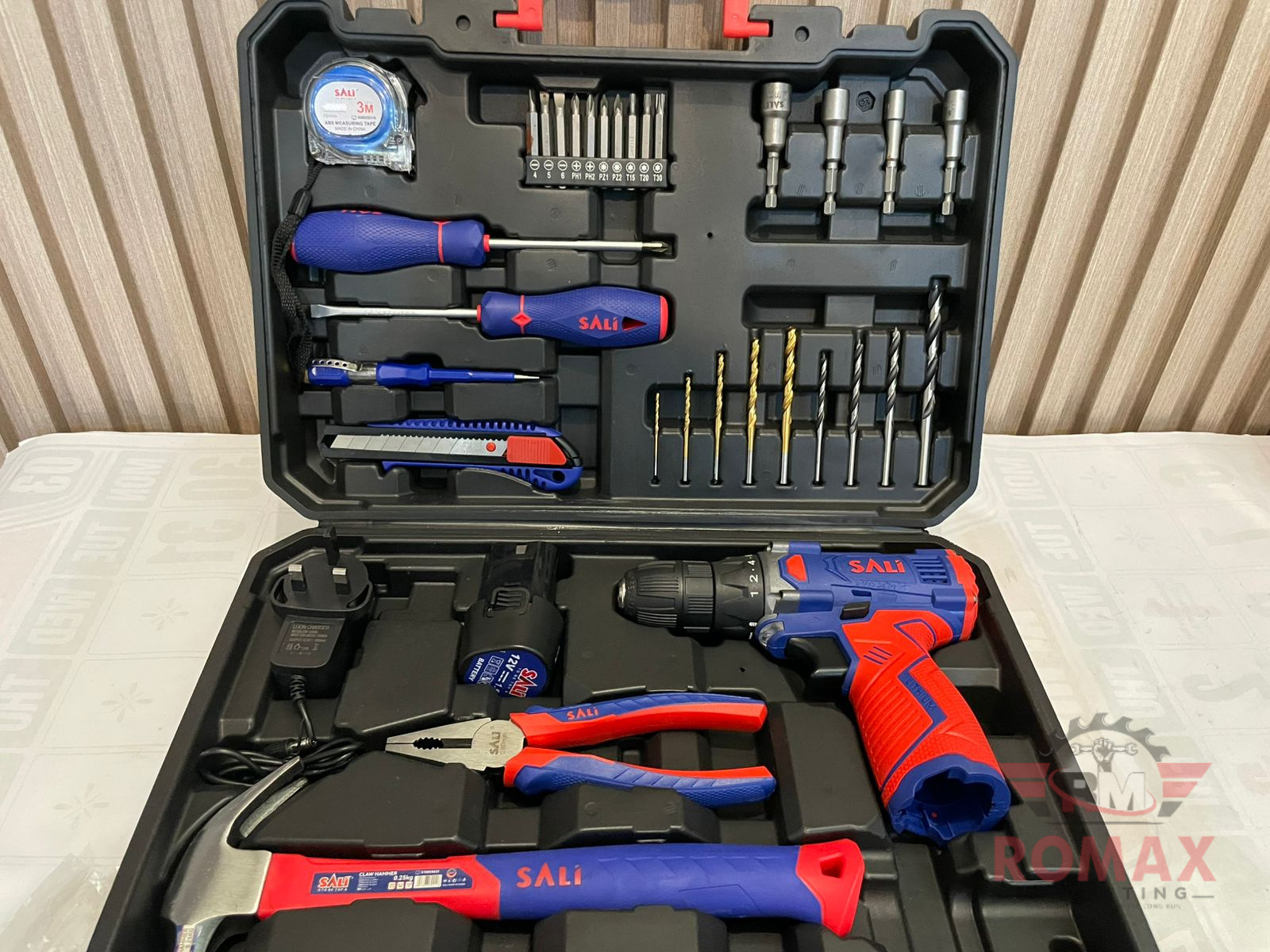 SALI 8212F-34PCS 12V Cordless Drill Tool Set (34-Piece)