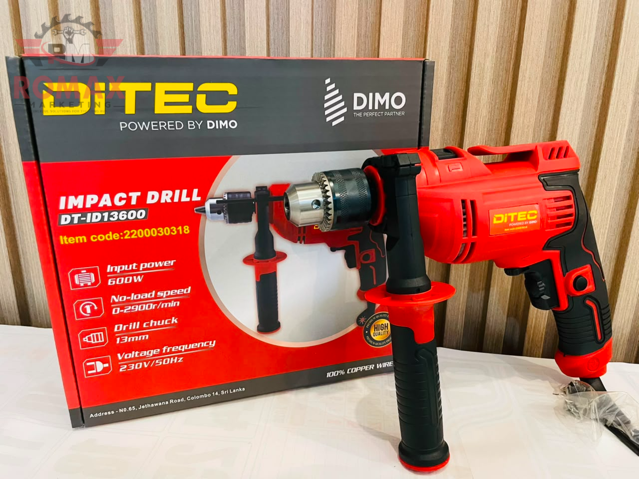 DITEC 13mm Heavy Duty 600W Impact Drill (DT-ID13600)